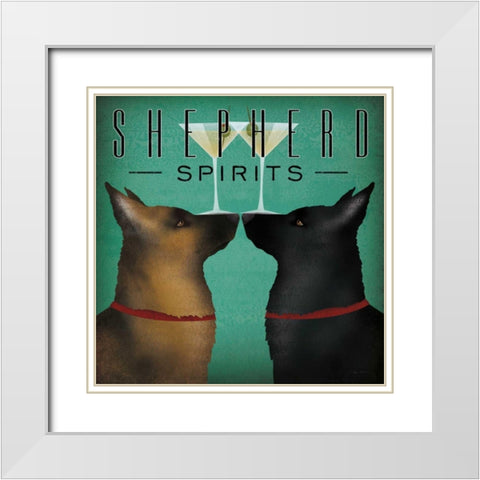 Double Shepherd Martini White Modern Wood Framed Art Print with Double Matting by Fowler, Ryan