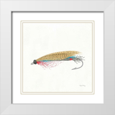 Gone Fishin III White Modern Wood Framed Art Print with Double Matting by DeNeige, Elyse