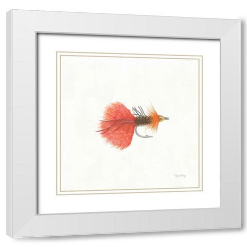 Gone Fishin VIII White Modern Wood Framed Art Print with Double Matting by DeNeige, Elyse