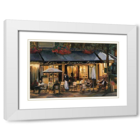 La Brasserie White Modern Wood Framed Art Print with Double Matting by Hageman, Marilyn