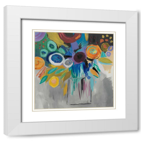 Burst of Magic White Modern Wood Framed Art Print with Double Matting by Zaman, Farida
