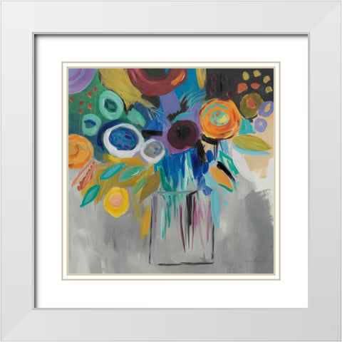 Burst of Magic White Modern Wood Framed Art Print with Double Matting by Zaman, Farida