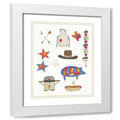 Summer Grilling III White Modern Wood Framed Art Print with Double Matting by Prahl, Courtney