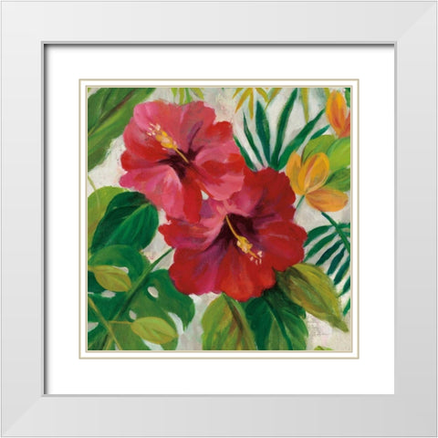 Tropical Jewels I v2 Crop White Modern Wood Framed Art Print with Double Matting by Vassileva, Silvia