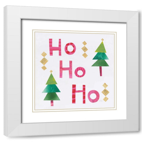 Christmas Collage I White Modern Wood Framed Art Print with Double Matting by Averinos, Melissa