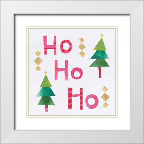 Christmas Collage I White Modern Wood Framed Art Print with Double Matting by Averinos, Melissa