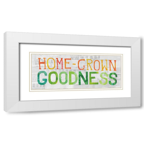 Kitchen Garden Sign II White Modern Wood Framed Art Print with Double Matting by Averinos, Melissa