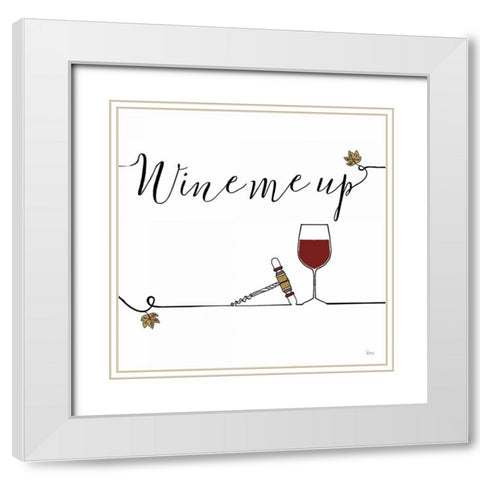 Underlined Wine VII White Modern Wood Framed Art Print with Double Matting by Charron, Veronique