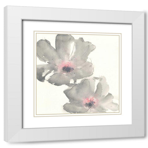 Gray Blush Cosmos I White Modern Wood Framed Art Print with Double Matting by Paschke, Chris