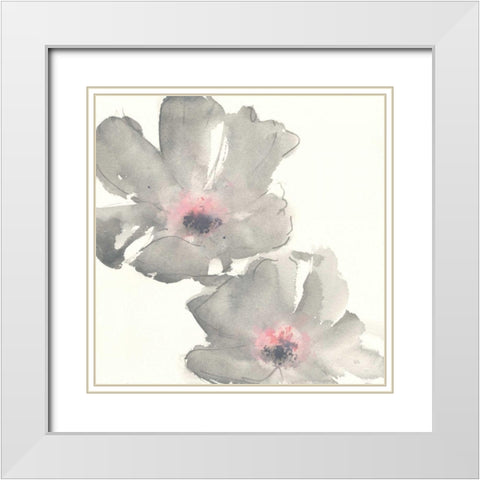 Gray Blush Cosmos I White Modern Wood Framed Art Print with Double Matting by Paschke, Chris