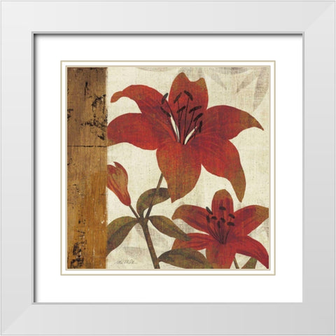 Floral Harmony II White Modern Wood Framed Art Print with Double Matting by Mullan, Michael