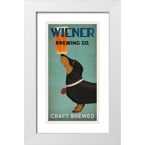 Wiener Brewing Co White Modern Wood Framed Art Print with Double Matting by Fowler, Ryan