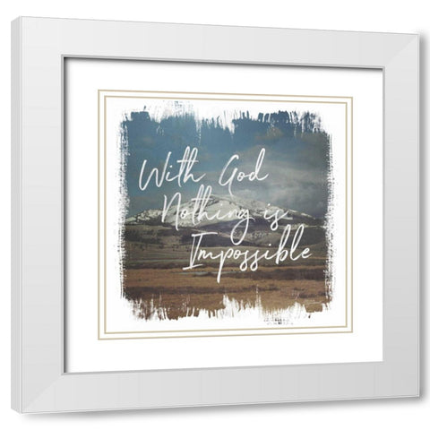 Wild Wishes I With God White Modern Wood Framed Art Print with Double Matting by Marshall, Laura