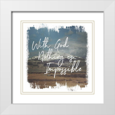 Wild Wishes I With God White Modern Wood Framed Art Print with Double Matting by Marshall, Laura