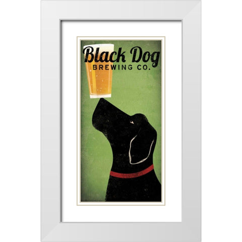 Black Dog Brewing Co on Green White Modern Wood Framed Art Print with Double Matting by Fowler, Ryan