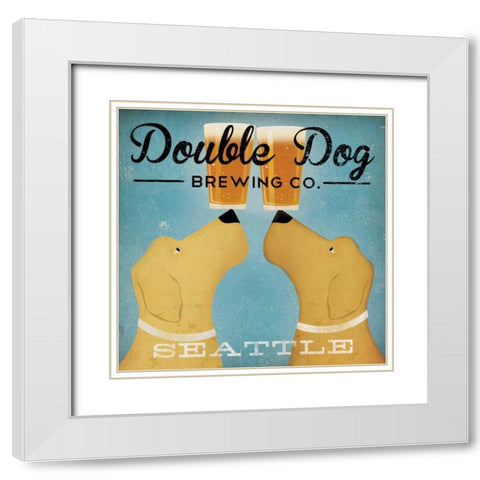 Double Dog Brewing Co Seattle White Modern Wood Framed Art Print with Double Matting by Fowler, Ryan