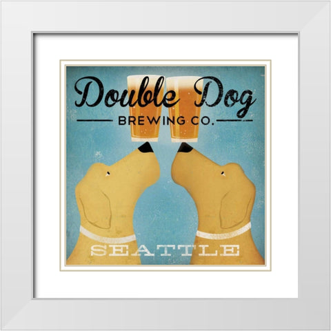 Double Dog Brewing Co Seattle White Modern Wood Framed Art Print with Double Matting by Fowler, Ryan