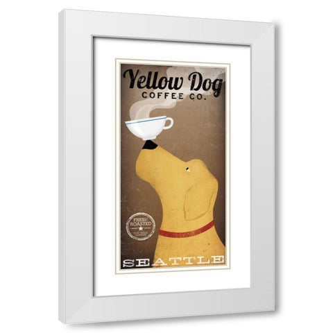 Yellow Dog Coffee Co Seattle White Modern Wood Framed Art Print with Double Matting by Fowler, Ryan
