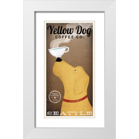Yellow Dog Coffee Co Seattle White Modern Wood Framed Art Print with Double Matting by Fowler, Ryan