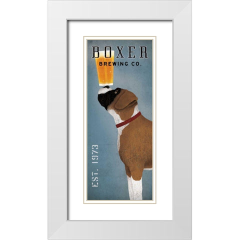 Boxer Brewing Company White Modern Wood Framed Art Print with Double Matting by Fowler, Ryan