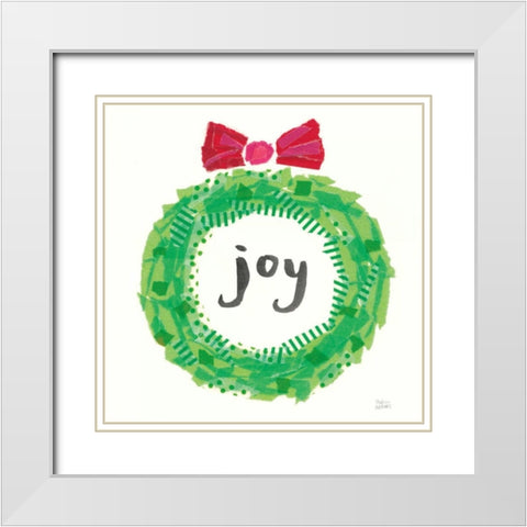 Joyful Season IV White Modern Wood Framed Art Print with Double Matting by Averinos, Melissa