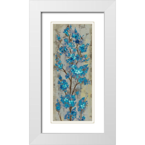 Almond Branch II Blue Crop White Modern Wood Framed Art Print with Double Matting by Vassileva, Silvia