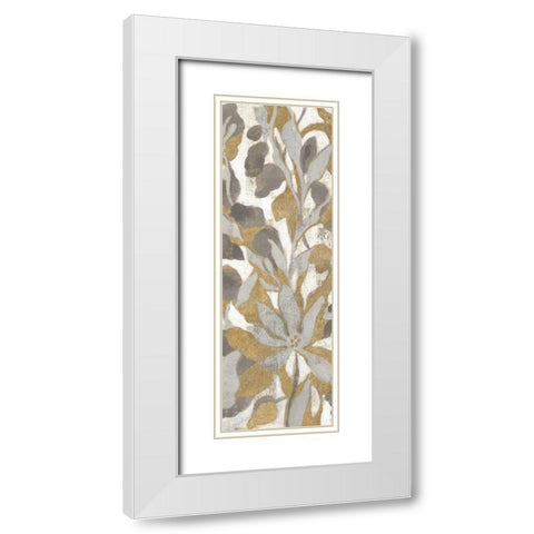 Painted Tropical Screen I Gray Gold Crop White Modern Wood Framed Art Print with Double Matting by Vassileva, Silvia