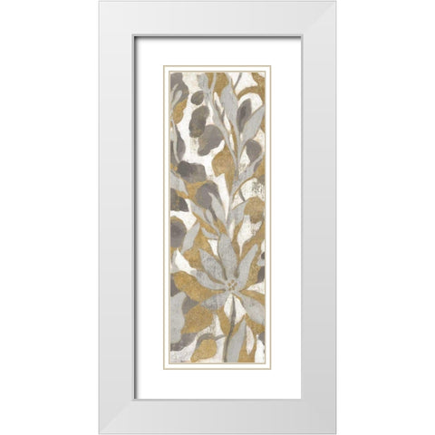 Painted Tropical Screen I Gray Gold Crop White Modern Wood Framed Art Print with Double Matting by Vassileva, Silvia