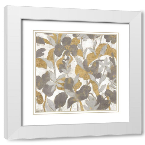 Painted Tropical Screen II Gray Gold Crop White Modern Wood Framed Art Print with Double Matting by Vassileva, Silvia