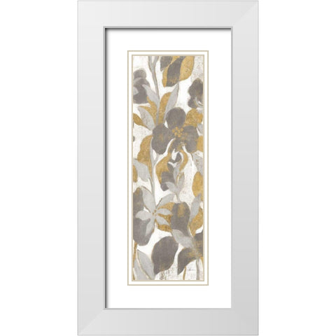 Painted Tropical Screen II Gray Gold Crop White Modern Wood Framed Art Print with Double Matting by Vassileva, Silvia