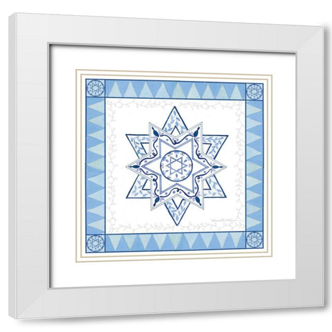 Celebrating Hanukkah I White Modern Wood Framed Art Print with Double Matting by McKenna, Kathleen Parr