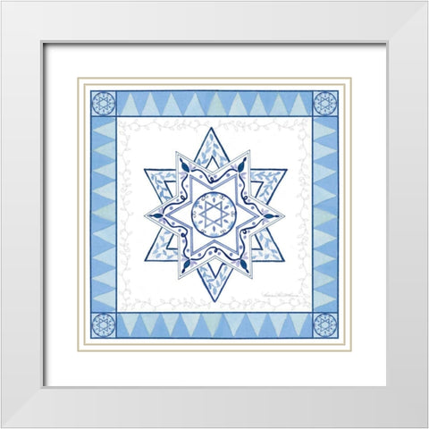 Celebrating Hanukkah I White Modern Wood Framed Art Print with Double Matting by McKenna, Kathleen Parr
