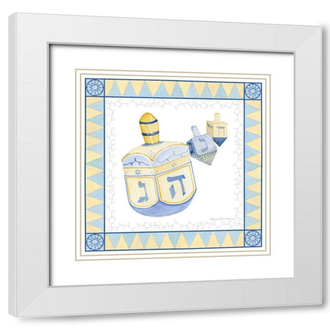 Celebrating Hanukkah II White Modern Wood Framed Art Print with Double Matting by McKenna, Kathleen Parr
