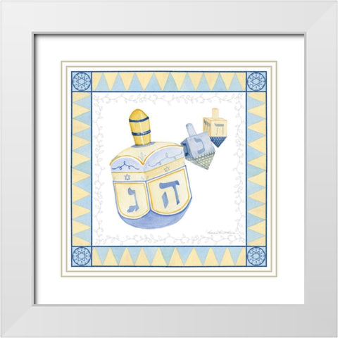 Celebrating Hanukkah II White Modern Wood Framed Art Print with Double Matting by McKenna, Kathleen Parr