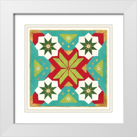 Winter Wishes VII White Modern Wood Framed Art Print with Double Matting by Charron, Veronique