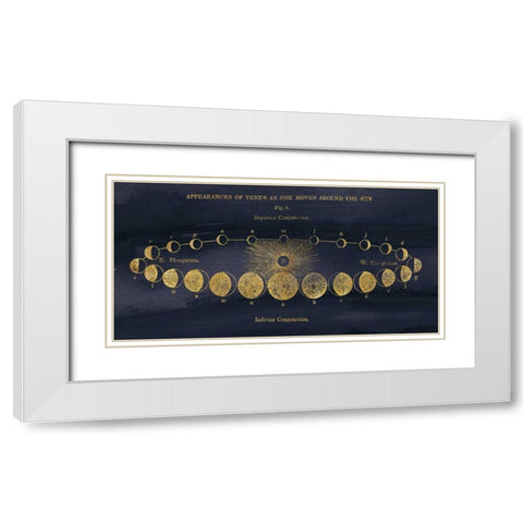 Geography of the Heavens II Blue Gold White Modern Wood Framed Art Print with Double Matting by Wild Apple Portfolio
