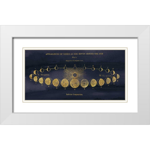 Geography of the Heavens II Blue Gold White Modern Wood Framed Art Print with Double Matting by Wild Apple Portfolio