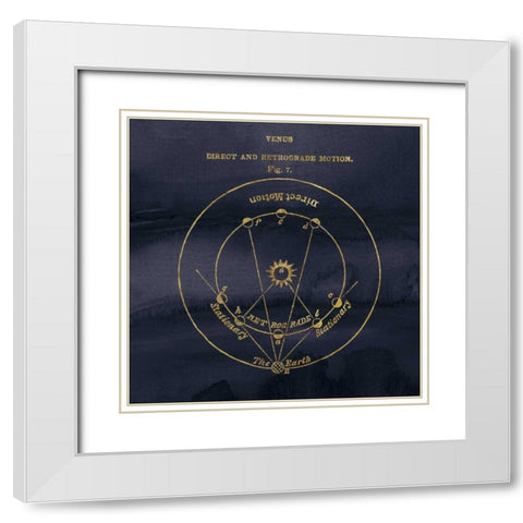 Geography of the Heavens IX Blue Gold White Modern Wood Framed Art Print with Double Matting by Wild Apple Portfolio