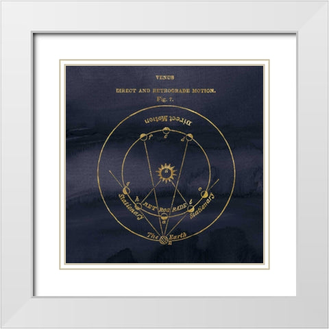 Geography of the Heavens IX Blue Gold White Modern Wood Framed Art Print with Double Matting by Wild Apple Portfolio