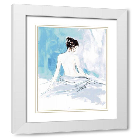 Nude I Blue White Modern Wood Framed Art Print with Double Matting by Tavoletti, Anne