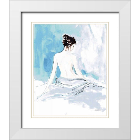 Nude I Blue White Modern Wood Framed Art Print with Double Matting by Tavoletti, Anne