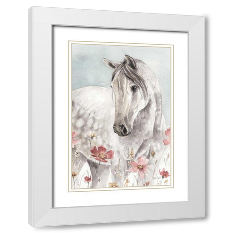 Wild Horses I Crop White Modern Wood Framed Art Print with Double Matting by Audit, Lisa
