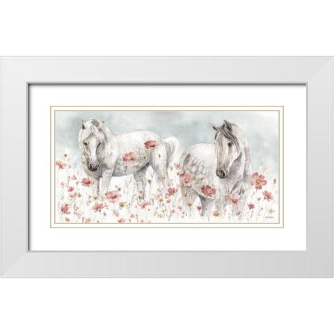 Wild Horses III White Modern Wood Framed Art Print with Double Matting by Audit, Lisa