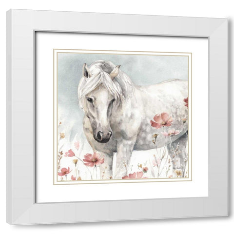 Wild Horses V White Modern Wood Framed Art Print with Double Matting by Audit, Lisa