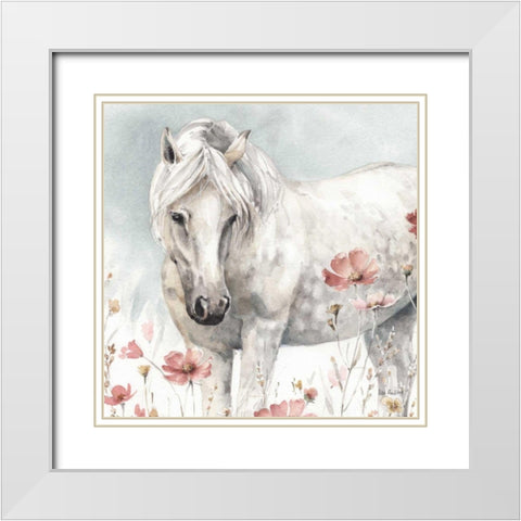 Wild Horses V White Modern Wood Framed Art Print with Double Matting by Audit, Lisa