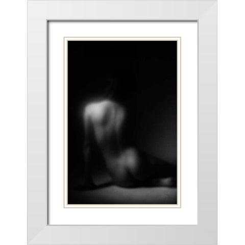 Silhouette White Modern Wood Framed Art Print with Double Matting by Aledanda