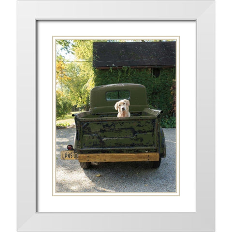 Get Out of Dodge Hunter Green White Modern Wood Framed Art Print with Double Matting by Dratfield, Jim