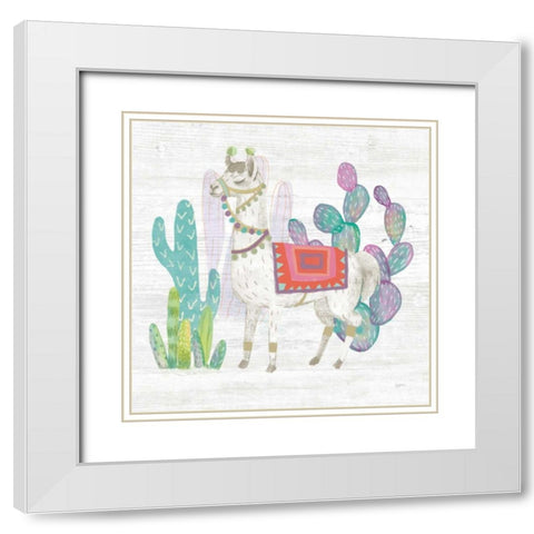 Lovely Llamas V White Modern Wood Framed Art Print with Double Matting by Urban, Mary