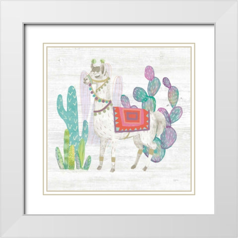 Lovely Llamas V White Modern Wood Framed Art Print with Double Matting by Urban, Mary