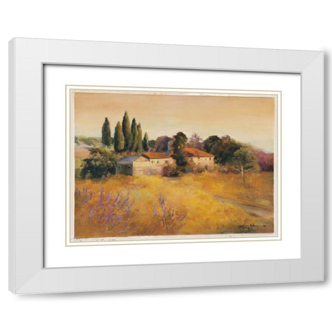 Cerrito di Spoleto White Modern Wood Framed Art Print with Double Matting by Hageman, Marilyn